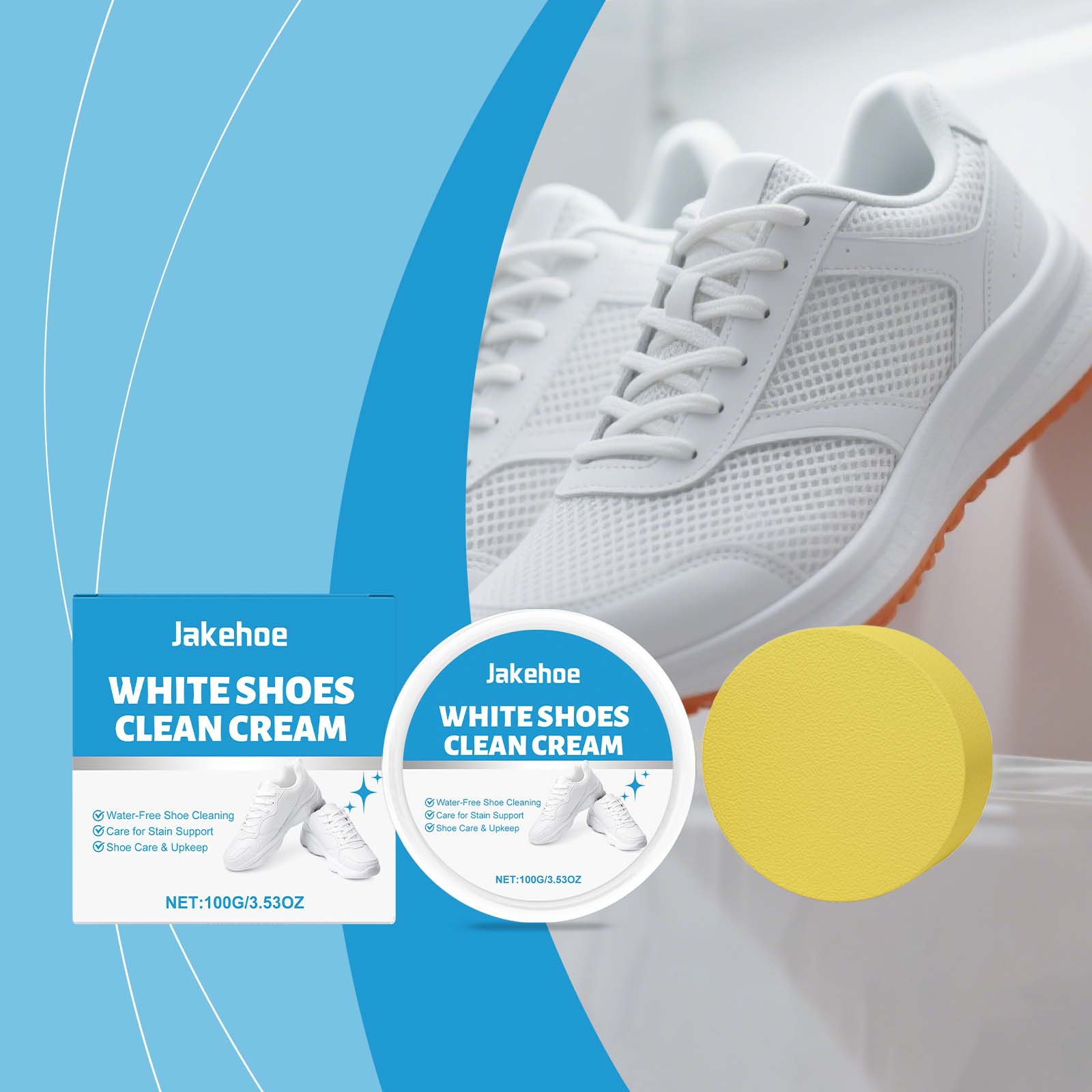 Sneaker Care Cleaner - Krem do czyszczenia białych butów, odplamiacz